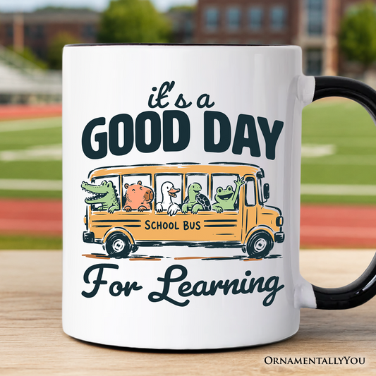 Vintage Good Day for Learning School Bus Mug, Back to School Gift
