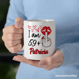 60 Birthday Personalized Mug For Women, 59 Plus Sarcastic Gift With Custom Name