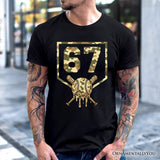 67 Camo Baseball Drip T-Shirt, Six Seven Cool Game Day Sports Tee