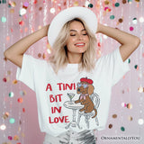 A Tini Bit In Love Dachshund Valentine T-Shirt, Funny Galentine Tee