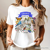 Artistic Idaho State Themes and Landmarks T-Shirt, Tee for History and Travel Lovers