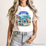 Artistic Nevada State Themes and Landmarks T-Shirt, Tee for History and Travel Lovers