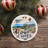 Artistic Scenery Napa County Ceramic Ornament, California Vineyards and Tourist Christmas Souvenir