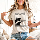 Become Ungovernable Black Cat T-Shirt, Bites Hand Humorous Meme Tee