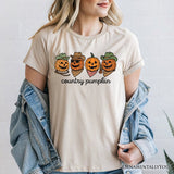 Country Pumpkin Rustic T-Shirt, Cute Fall Tee for Autumn Season