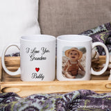Custom Photo Mug For Grandmother Personalized Mug, I Love You Grandma Gift With Custom Name