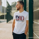 Dad Man Myth Legend T-Shirt, White Patriotic Fathers Tee