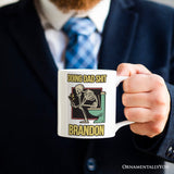 Doing Dad Stuff Personalized Mug, Funny Toilet Skeleton Gift For Dad With Custom Name