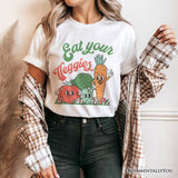 Eat Your Veggies T-Shirt, Retro Cute Farmers Market Veggie Tee