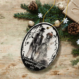 First Halloween Married Personalized Ornament, Mr And Mrs Skeleton Wedding Gift