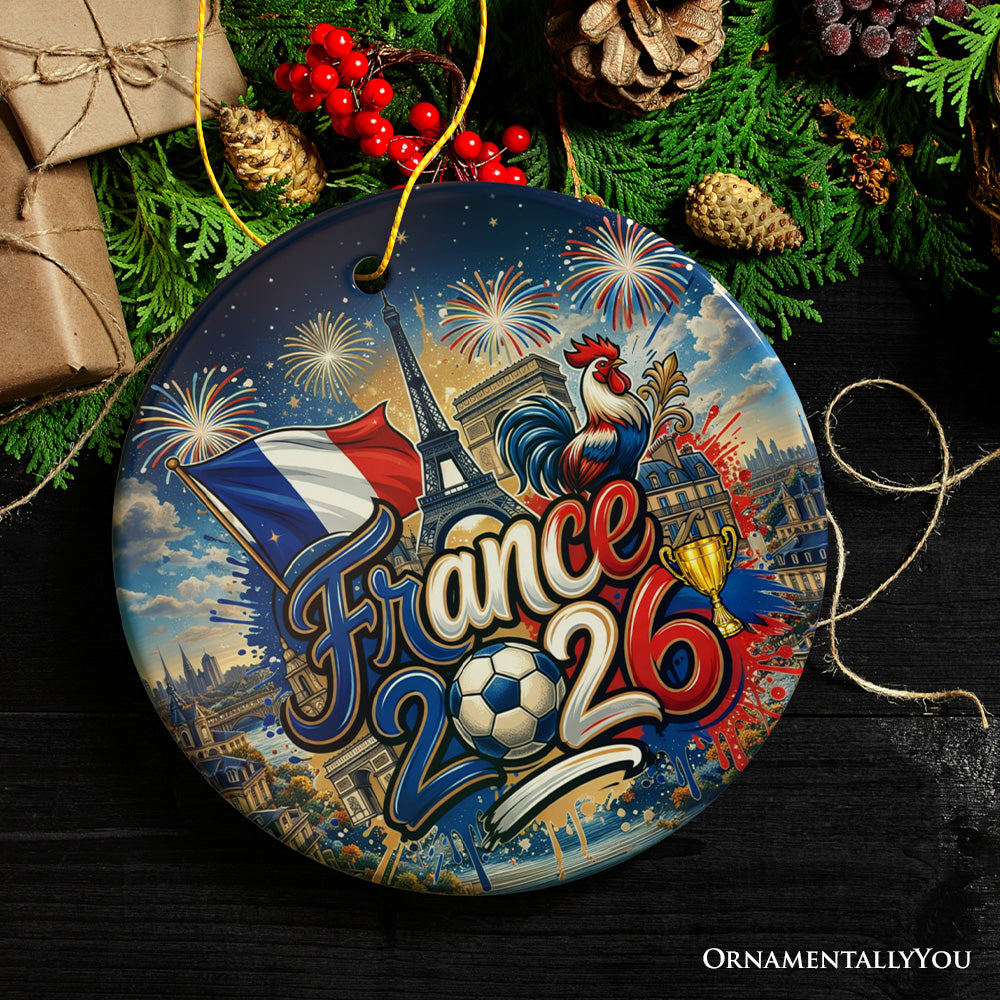 France 2026 Soccer Cup Global Championship Ornament, Fans Football Gift and Tree Decor