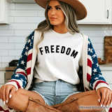 Freedom Patriotic T-Shirt, Minimalist USA Tee for Proud Americans