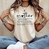 Funny Mom Definition T-Shirt, White, Natural and Black Tee for Strong and Real Mothers