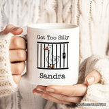Jailed Goose Personalized Mug, Got Too Silly Funny Gift With Custom Name