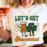 Let’s Get Shamrocked St Patrick’s Day T-Shirt, Funny Beer and Clover Drinking Tee