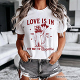 Love Is In The Air Try Not To Breathe Cat T-Shirt, Funny Anti-Valentine Tee
