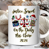 Personalized Mug Law and Legal Theme Buffalo Plaid Christmas, Lawyer and Paralegal Clerk Gift