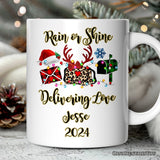 Personalized Mug Postal Worker Buffalo Plaid Christmas Gift