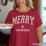 Merry Grandma Retro Christmas T-Shirt, Matching Family Holiday Tee