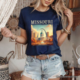 Missouri State Gateway Arch and Courthouse T-Shirt, Iconic St. Louis Landmarks Tee and Travel Souvenir