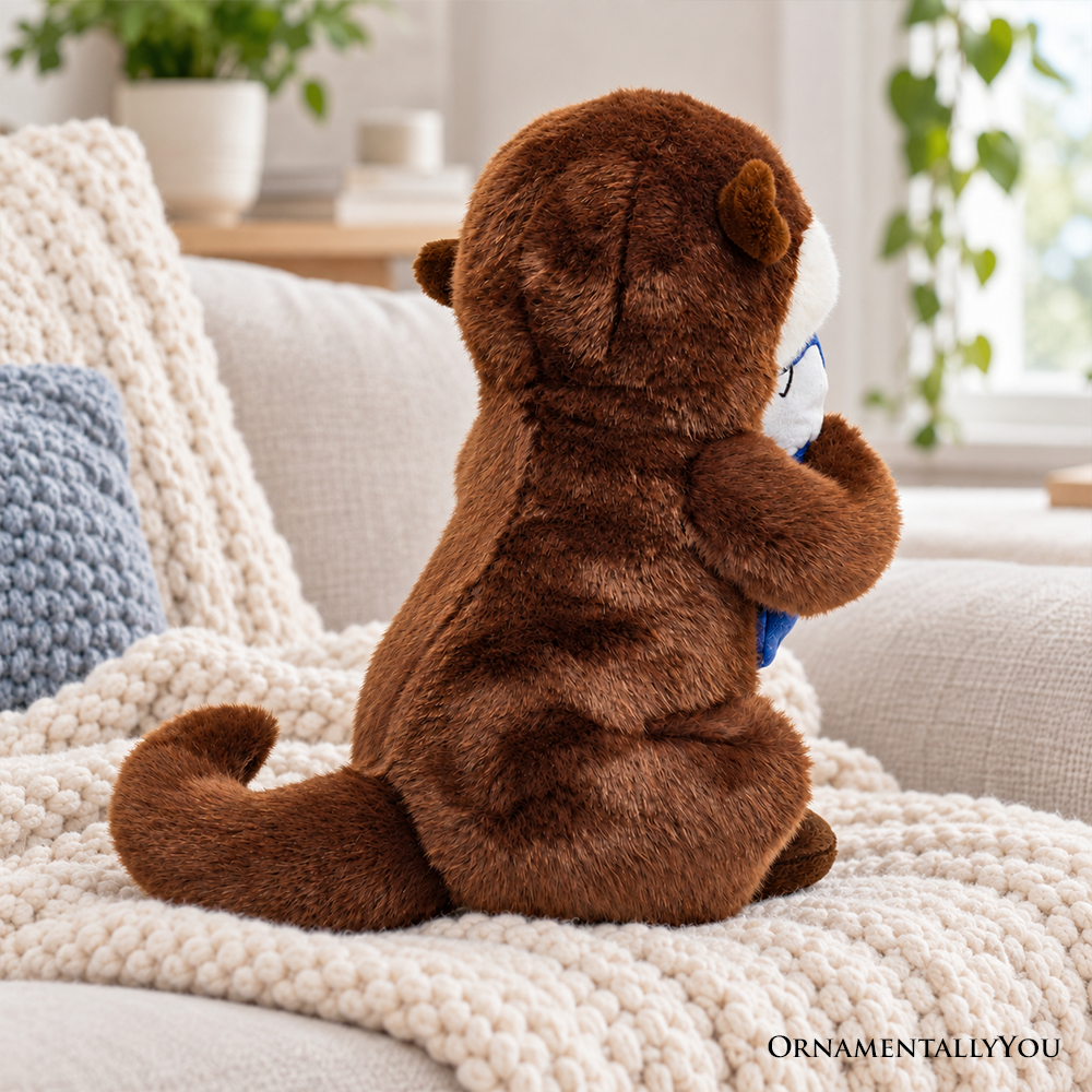 Otto the Otter Plushie, Adorable 12" Fish-Hugging Stuffed Animal for Kids’ Gifts