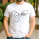 Paw Friends Minimalist Line Art Dog T-Shirt, Cute Dog Parents Tee