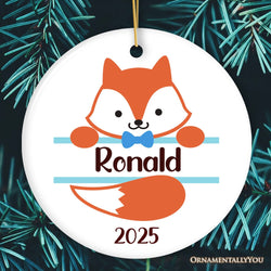 Personalized Baby Fox Christmas Ornament