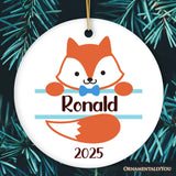 Personalized Baby Fox Christmas Ornament