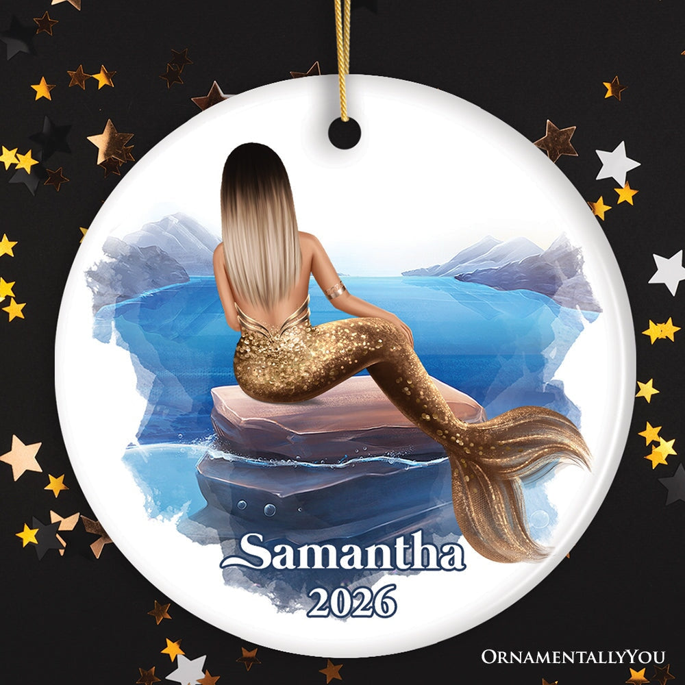 Personalized Mermaid Women Christmas Ornament