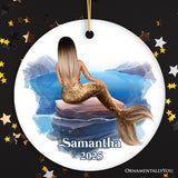 Personalized Mermaid Women Christmas Ornament