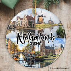 Picturesque Netherlands Heritage Christmas Ornament, Dutch Landmarks and Culture Travel Souvenir Gift