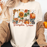 Pumpkin Season T-Shirt, Fall Sunflower Coquette Bow Autumn Tee