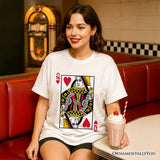Queen of Hearts Card T-Shirt, Classic Retro Love Valentine Tee