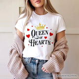 Queen of Hearts Crown T-Shirt, Royal Retro Valentine Tee