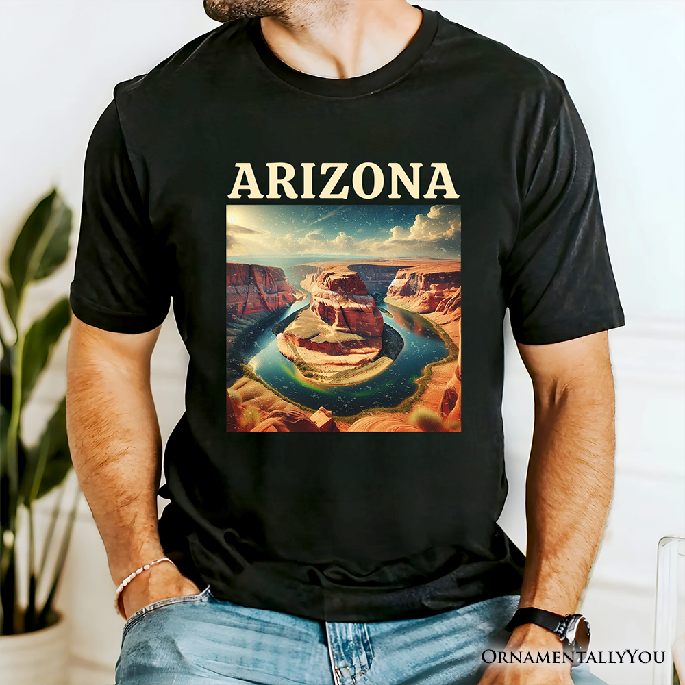 Scenic Arizona State Desert Canyon Vintage T-Shirt, Horseshoe Bend Tee and Southwest Nature Souvenir