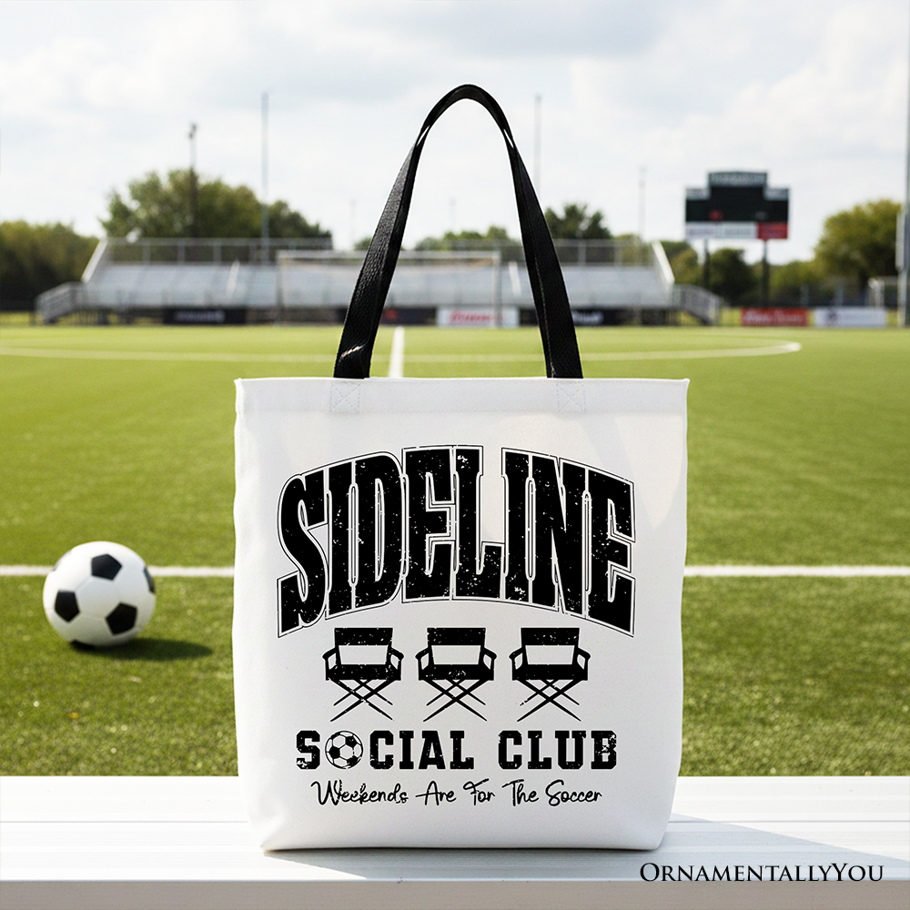 Sideline Social Club Soccer Tote Bag, Weekends Are for the Soccer Game Day Sports Gift Shopper