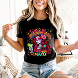 Sugar Skull Girl Cinco De Mayo T-Shirt, Mexican Margarita Sombrero Fiesta Tee