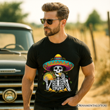 Taco Skeleton Cinco De Mayo T-Shirt, Funny Mexican Skull Sombrero Tee