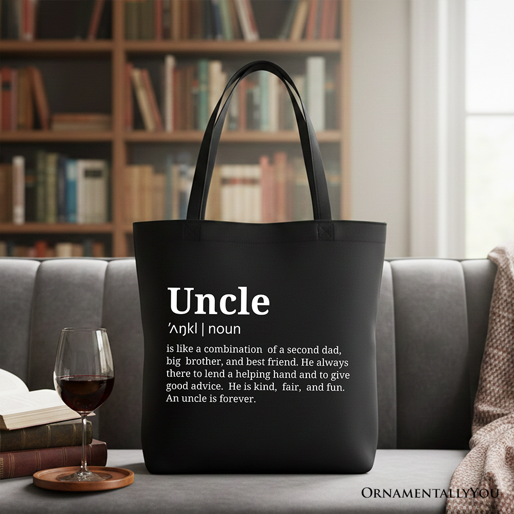 Uncle Definition Canvas Tote Bag, Funny Family Gift Shopper