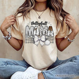 Volleyball Mama Coquette Bow T-Shirt, Sport Mom Life Tee