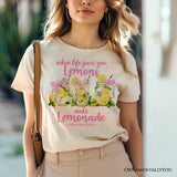 When Life Gives You Lemons Make Lemonade T-Shirt, Coquette White, Natural and Black Summer Girl Tee