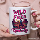 Wild And Free Western Personalized Mug, Woman Gift With Custom Name