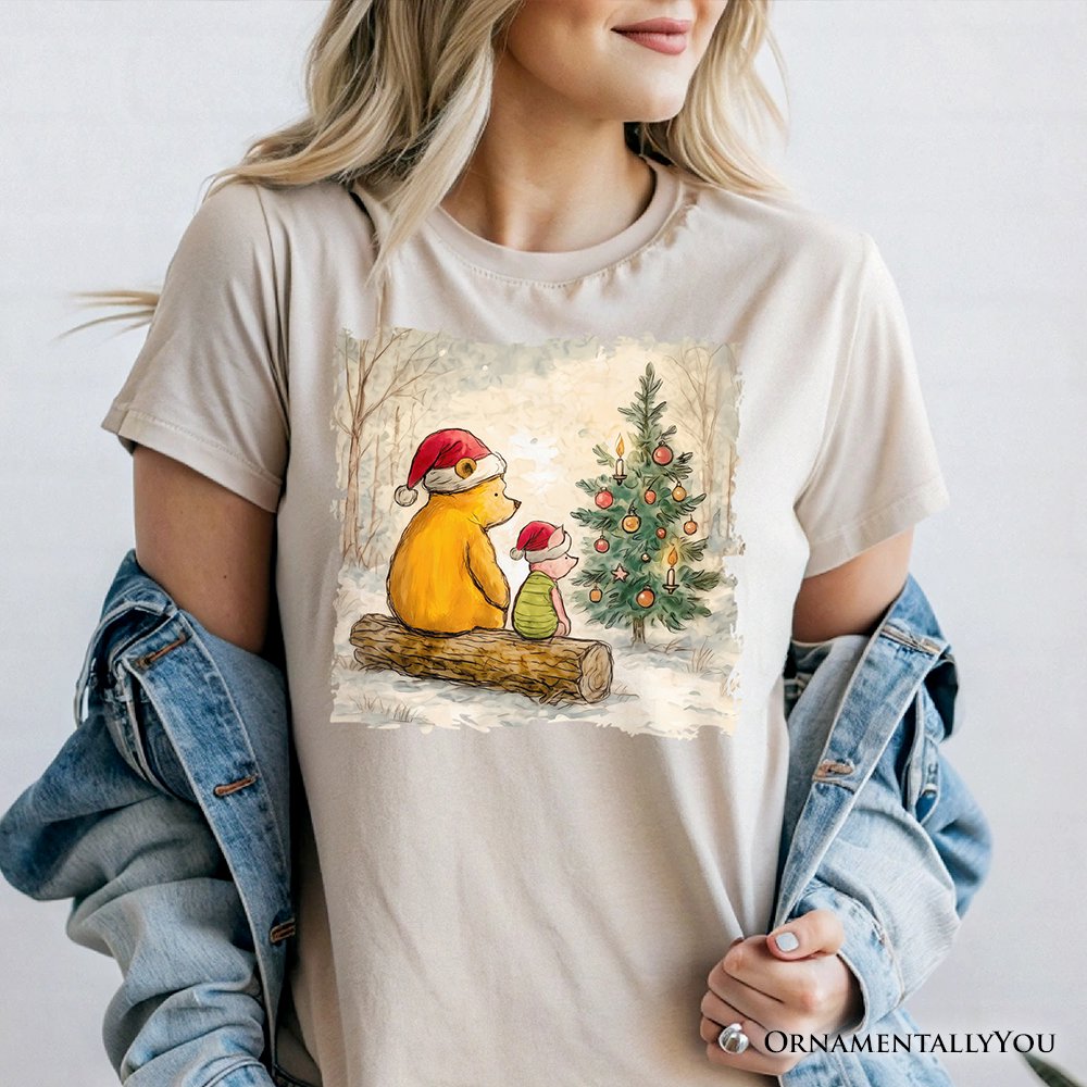 Winnie-the-Pooh Christmas With Friends T-Shirt, 1926 A.A. Milne Cozy Heartwarming Holiday Tee