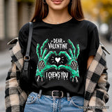 Zombie Valentine Hands I Chews You T-Shirt, Funny Tee for Horror Spring Season