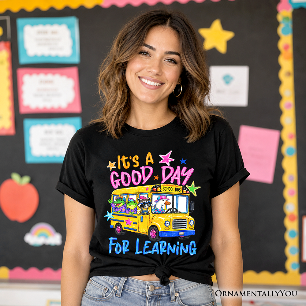 School Bus Good Day for Learning T-Shirt, Funny Back to School Tee
