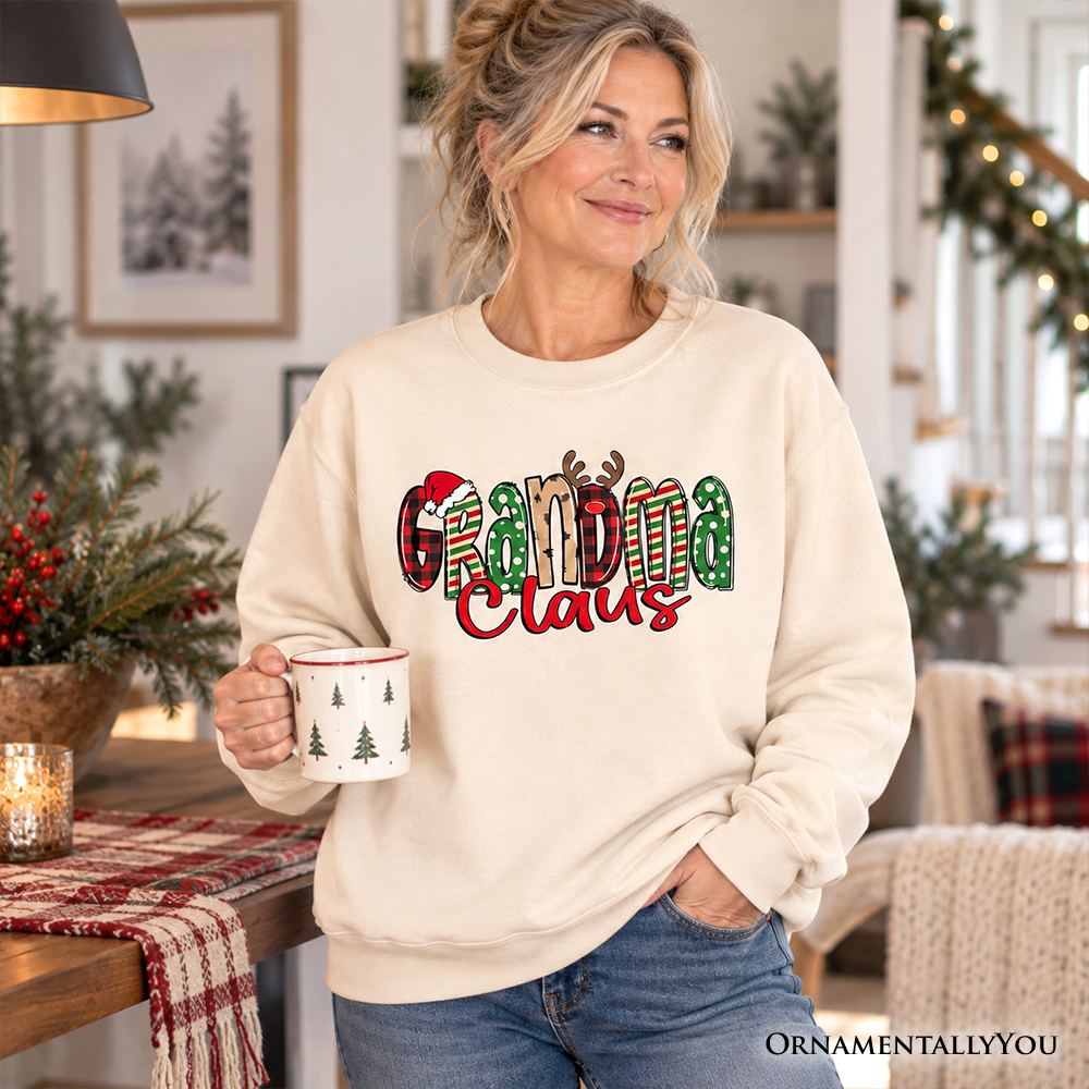 Grandma Claus Retro Christmas Sweatshirt, Matching Family Holiday Sweater