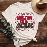 Adulting Is a Scam Humor T-Shirt, Leopard Retro Western Tee