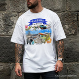 Artistic Alabama State Themes and Landmarks T-Shirt, Tee for History and Travel Lovers