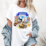 Artistic Oregon State Themes and Landmarks T-Shirt, Tee for History and Travel Lovers