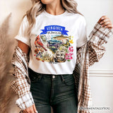 Artistic Virginia State Themes and Landmarks T-Shirt, Tee for History and Travel Lovers